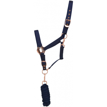Hy Rose Gold Fittings Headcollar & Lead Rope Set